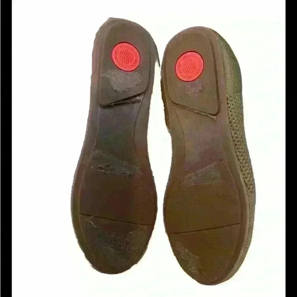 Fitflop EUC Allegro Tonal Knit Ballet Flats Shoes Green SZ 9 - Picture 2 of 6